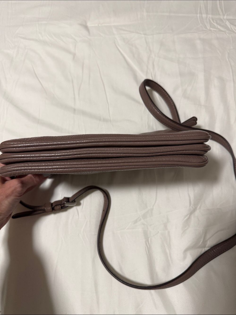 kate spade Pebbled Leather Brown Crossbody Messenger - Picture 3 of 10